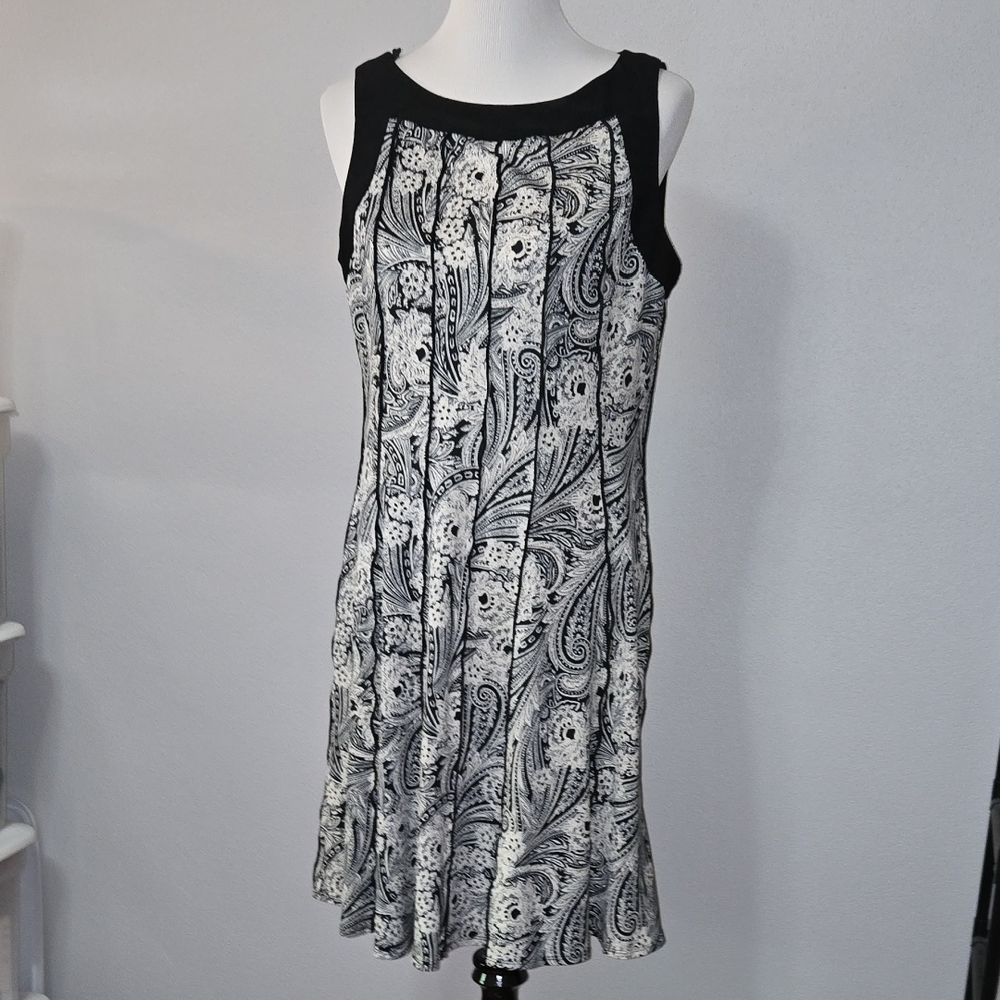 Perceptions Black and White Floral Mini Dress